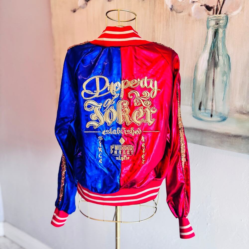 Suicide Squad Harley Quinn Property of Joker Bomber Jacket Small Oversized DC